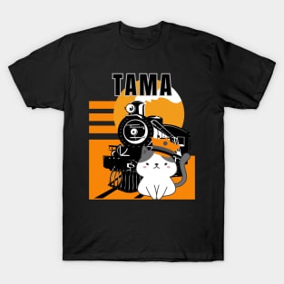 CAT TAMA, JAPANESE STATION CAT, CUTE RAILWAY CAT T-Shirt